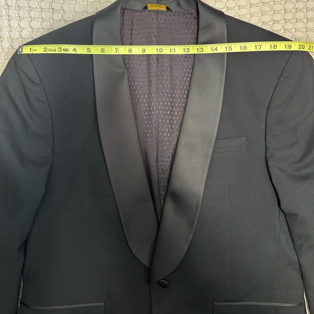 Vintage Christian Dior Pure Wool Tuxedo‎ Blazer Jacket Black Satin 42R - Picture 6 of 11